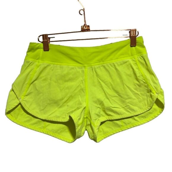 Ivivva Girls Neon Yellow Running Shorts 14 Pull On Light Wash Lined Athletic - Picture 1 of 9